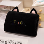 Black cat [large elastic velvet 32*26cm] / Warm insert pillow