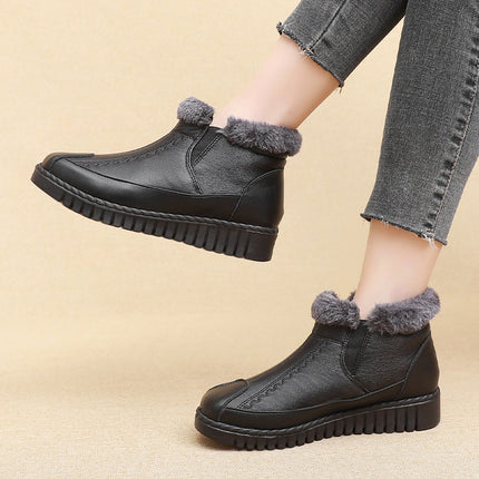 Mother Shoes Leather Shoes Autumn and Winter Cotton Shoes for the Elderly Winter Middle-aged Women's Winter Shoes Grandma Non-slip Warm Old Lady Velvet