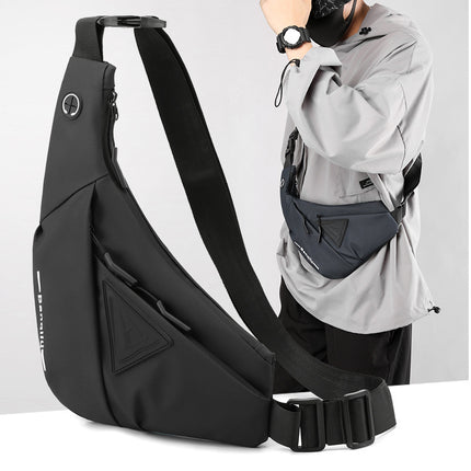 Multi-functional Chest Bag Men's Casual All-match Commuter Outdoor Crossbody Bag Bags Printable Logo Korean Style Simple Men's Bag