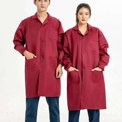 Coat Work Clothes, Wear-Resistant, Dirt-Resistant, Thickened Outer Coveralls, Anti-Dirty Clothes, Mid-Length Work Clothes, Labor Protection Clothes, Custom-Made Coat