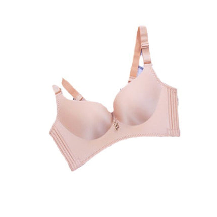 Hong Kong genuine goods happy Fox underwear women's wireless solid color sexy seamless small chest push up breast bra
