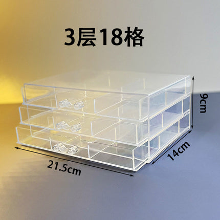 Jewelry Storage Box Large Capacity Multi-Layer Earrings Necklace Compartment Box Anti-Oxidation Drawer Acrylic Storage Box