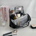 Upgraded stand-up cosmetic bag-black / Logo random