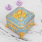 Jewelry box square rose gold sky blue