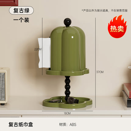 Creative Tissue Box Household Multifunctional Earphone Rack Large Capacity Built-in Spring Easter Island Moai Stone Tissue Box