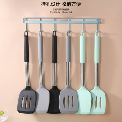 Silicone Frying Shovel Non-Stick Pan Frying Fish Shovel Leakage Shovel Household Kitchen Cooking Tools All-in-One Silicone Slant Leakage Shovel