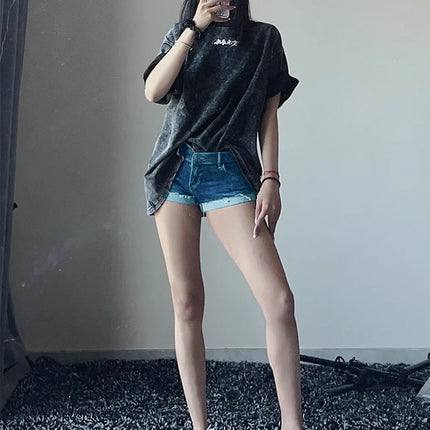 Hot~ Denim Shorts for Women 2024 Summer Hot Girl American Retro Hip-Covering Low-Waist Hot Slimming Look Super Shorts