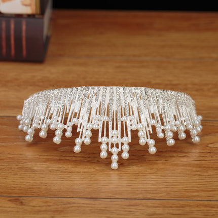 Bridal Crown Headpiece Wedding Dress Hair Accessories Pearl Crown Accessories Princess Headband Jewelry Wedding Essentials Crystal