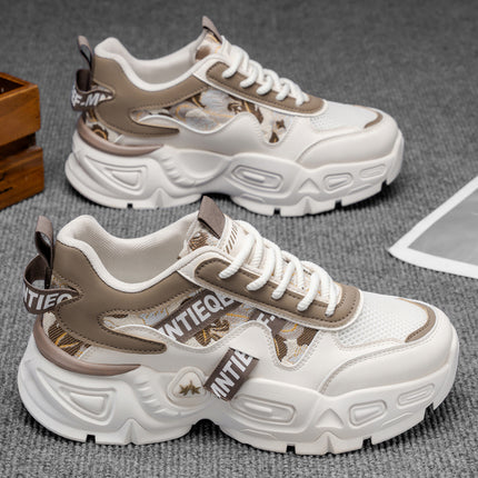 Men's Shoes 2025 New Summer Mesh Breathable Popular Youth Sports Shoes Casual Thick-Soled Running Dad Shoes for Men