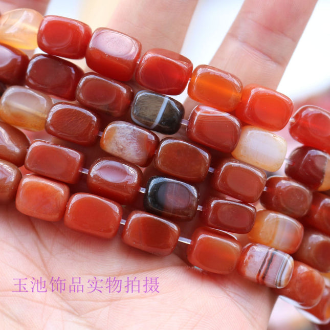 Natural Red Agate Irregular Rectangular Column, Pink Quartz, Lapis Lazuli, Loose Beads, Necklace, Bracelet, DIY Jewelry Accessories, Pendant