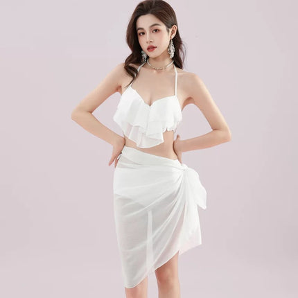 2025 Explosive French Sling Bikini Three-Piece Swimsuit Design Hot Girl Seaside Beach Split Hot Spring Clothes