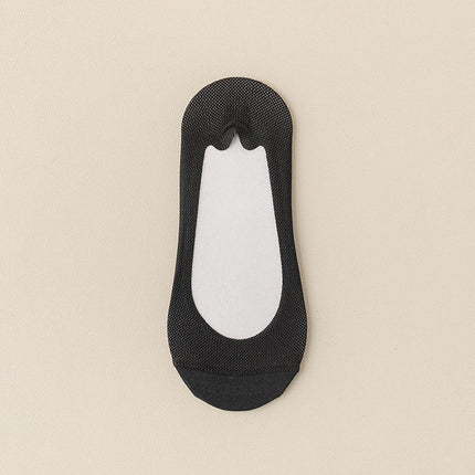 [Factory Direct Sales] Women's Summer Thin Mesh Breathable Shallow Mouth Silicone Non-Slip Invisible Socks Cotton Bottom Boat Socks
