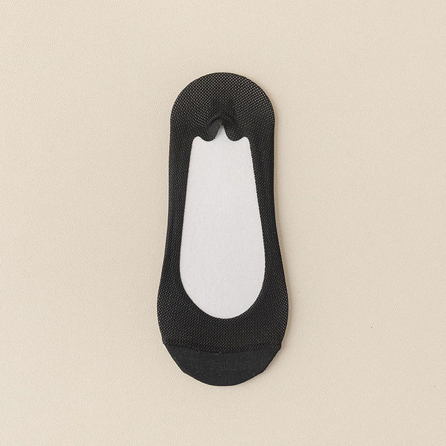 [Factory Direct Sales] Women's Summer Thin Mesh Breathable Shallow Mouth Silicone Non-Slip Invisible Socks Cotton Bottom Boat Socks