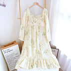 Crepe Chest Pad Long Sleeve Dress Light Bamboo Dark Green / M