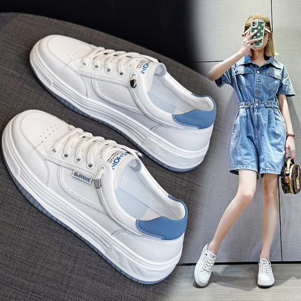 Genuine Leather White Sneakers for Women 2026 Spring/Summer Mesh Breathable Comfortable Lightweight Sneakers Hollow Thin Stylish Women's Casual Shoes