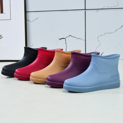 Fashion Rain Boots, Water Shoes for Women, Adult Warm Water Slip Plus Velvet Kitchen Short Rubber Shoes, Rain Boots, Overshoes, Water Boots Wholesale