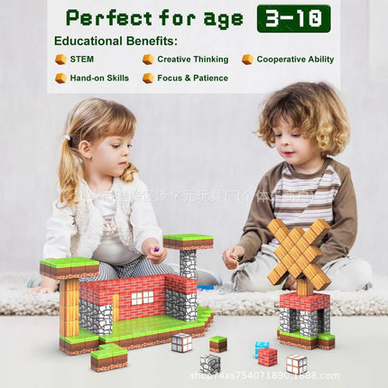 Cross-Border Mc My Magnetic World Magnetic Block Building Blocks Assembly Gravity Puzzle Primitive Forest Amazon Jungle