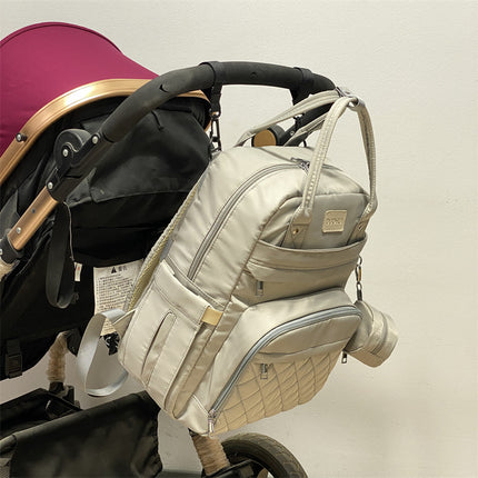 New Large-Capacity Mommy Bag Wholesale Fashion Multi-Functional Waterproof Mother and Baby Supplies Storage Handbag Backpack Cross-Border