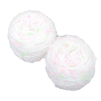 Long-haired rainbow candy scarf handmade diy wool long-haired scarf material package warm mohair warm peas thread