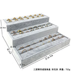 Three-layer trapezoidal ring strip (gray ice velvet) / Please see picture detailed size
