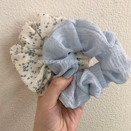 Korean-Style Jasmine Floral Scrunchie Spring Sweet Literary Girl Hair Accessory High Ponytail Bun Hair Tie