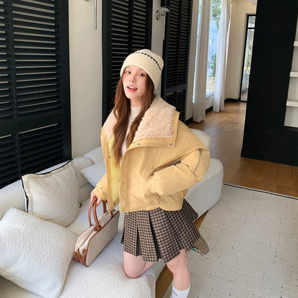 2025 Winter Thickened Warm Cotton Coat Korean Style Short Fashion Versatile Puffer Jacket Plus Size Student Extreme Cold Coat