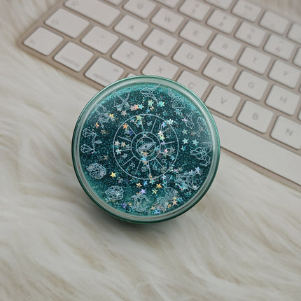 Simple constellation quicksand contact lens case contact lens storage box round companion box coated double box wholesale