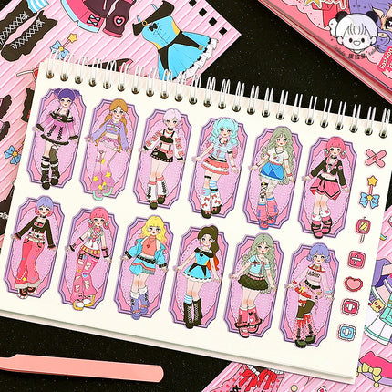 Tirado Outfit Theme Dress-Up Book for Girls and Kidsren Cute Princess Style Creative DIY Clothing Makeup Sticker Book