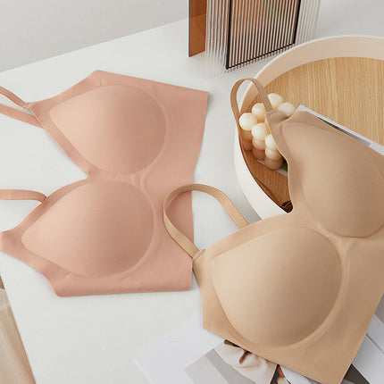 Liquid Foundation Seamless Underwear Jelly Soft Support Semi-fixed Cup No Steel Ring Breathable Comfortable Naked Women's Underwear