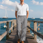 White shirt with gray pants / S