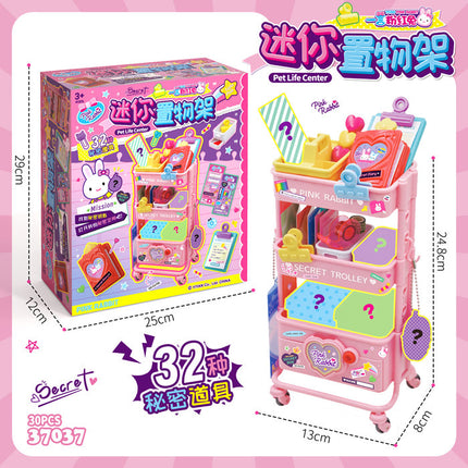 One-word pink rabbit kitchen refrigerator cake dessert shop girl simulation play house toys wholesale mini notebook