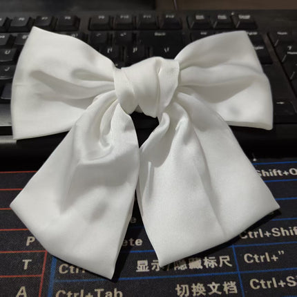 Korean Same Style Red Big Bow Hairpin Female Back Head Top Clip Simple French Retro Popular Kidsren's Hair Accessories