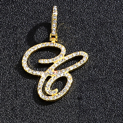 Foreign trade popular products full diamond hip hop jewelry grass letter pendant melon seed buckle Cuban chain accessories Amazon exclusive