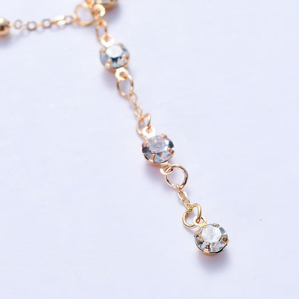 European and American Sexy Exaggerated Beach Casual Body Clothing Chain Necklace Flash Diamond Pendant Tassel Necklace Chest Chain 2023