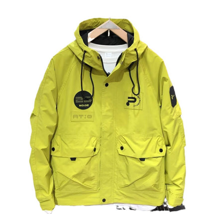 Spring New Arrival Tooling Multi-Pocket Hooded Jacket Men's Trendy Brand Plutton Handsome Couple's Rushwork Jacket Casual All-Match Jacket