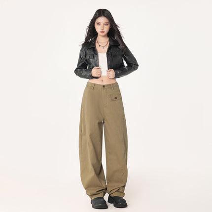 Bumi House# American Retro Machete Pants Leg-closed Design Overalls Loose All-match Wide Leg Casual Pants for Men and Women