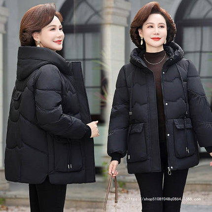 2024 winter clothing for middle-aged mother down cotton-padded jacket women's thick winter clothing for mother fashion middle-aged and elderly warm coat