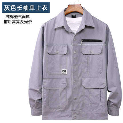 Summer Work Clothes Men's Thin Cotton Camouflage Short-sleeved Loose Construction Site Security Welding Clothes Workwear Labor Security Clothes Shirt