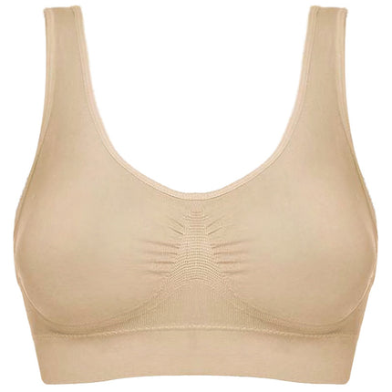 Cross-Border Women's Plus-Size Seamless Sports Bra, Comfortable Large Cup Yoga Tank Top Style Sleep Bra