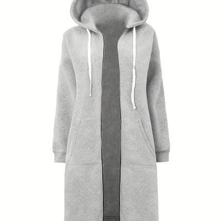 [Pink Plus Size Breathable Hoodie] Plus Size Solid Color