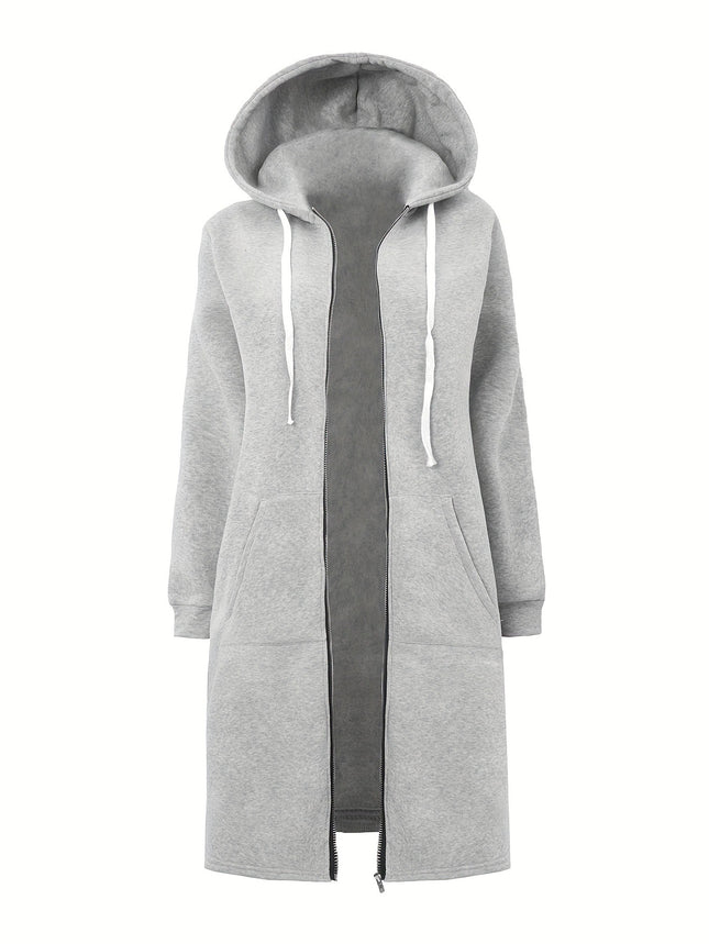 [Pink Plus Size Breathable Hoodie] Plus Size Solid Color