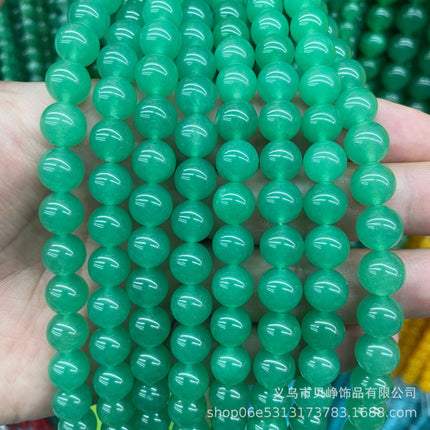 Wholesale high quality chalcedony aquamarine jasper aquatic grass jade loose beads semi-finished jewelry accessories DIY bracelet with beads