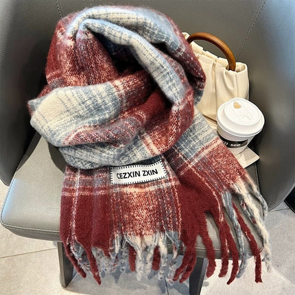 Cross-Border Scarf New Imitation Cashmere Scarf for Women Autumn and Winter Thickened Warm Shawl Solid Color Student Scarf for Men Wholesale