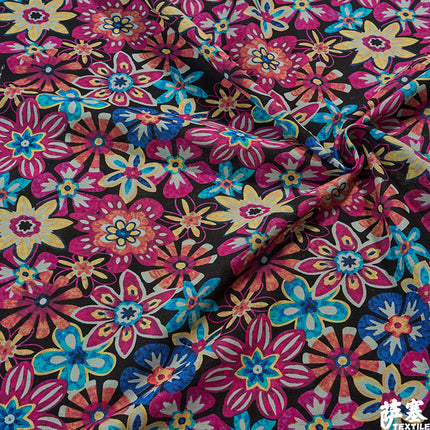 Hemp Cotton Digital Printed Fabric Yunnan Lijiang Retro Bohemian Fabric Hotel Pillow Bar Tablecloth