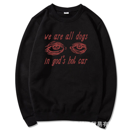 2023 European and American Export Print We Are Dogs Letter Trendyy Round Neck Sweatshirt Autum Printed Top