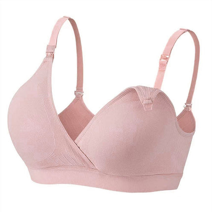 Cross-border European and American New Breastfeeding Bra Front Opening Buckle Without Steel Ring Breastfeeding Bra plus size Underwear V-shaped