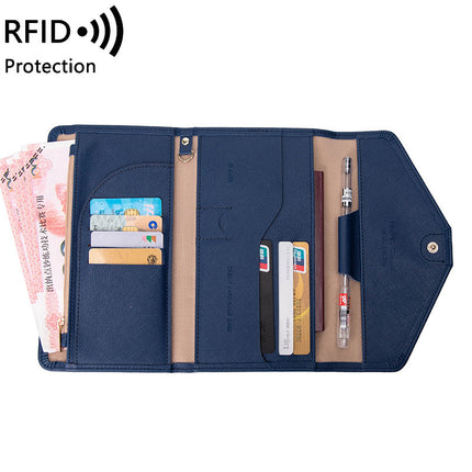 Cross-border Passbook Bag Women's 2023 New RFID Multi-function Air Ticket Certificate Bag Men's and Women's Passbook Holder for Traveling Abroad