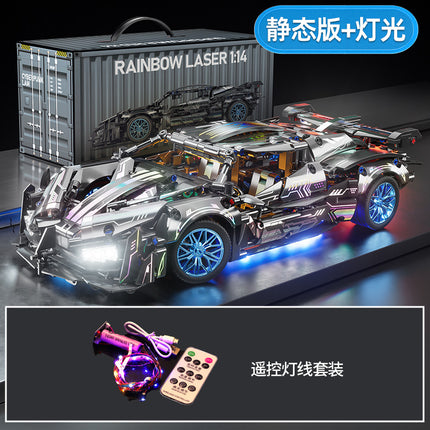 Compatible with Lego Black Gold V12 Cyberpunk Rambo Remote Control Building Blocks Sports Car Racing Children's Toys Cross-Border Wholesale