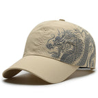 Chinese Dragon-Beige / Adjustable fit 56-59cm head circumference