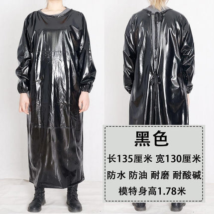 Beef tendon thickened long-sleeved overcoat waterproof oil-proof wear-resistant acid and alkali-resistant apron slaughter house Stone reverse dressing
